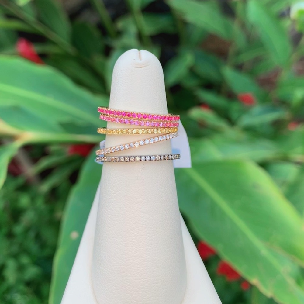 Colored sapphire and diamond stacking rings!